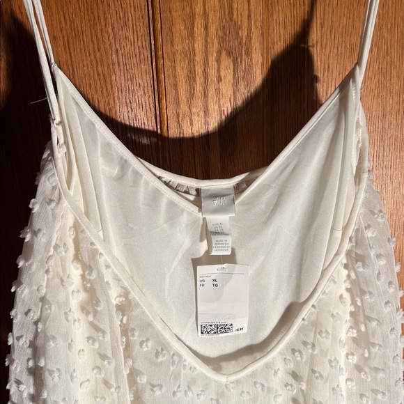 White Sheer Polka Dot Dress - Picture 2 of 5